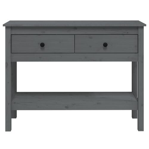 Konsolbord 100x35x75 cm massivt fyrretræ grå