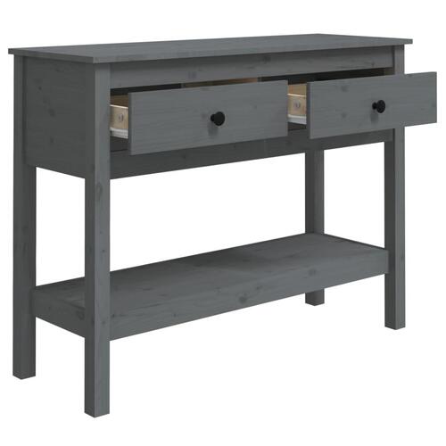 Konsolbord 100x35x75 cm massivt fyrretræ grå
