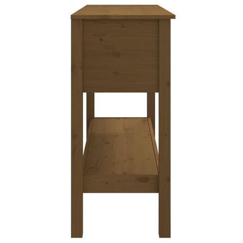 Konsolbord 100x35x75 cm massivt fyrretræ gyldenbrun
