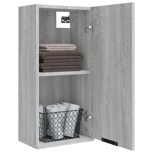 Væghængt badeværelsesskab 32x20x67 cm grå sonoma-eg