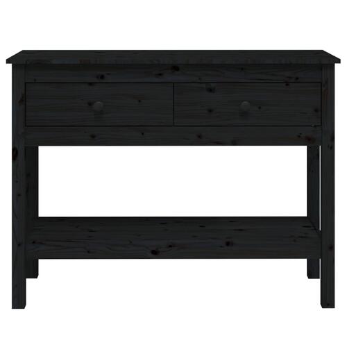 Konsolbord 100x35x75 cm massivt fyrretræ sort