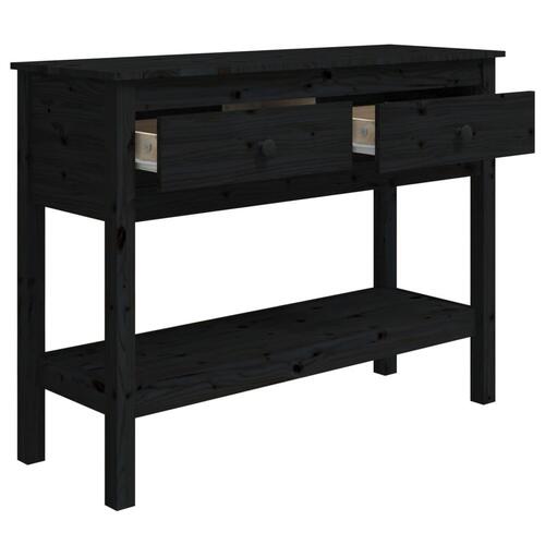 Konsolbord 100x35x75 cm massivt fyrretræ sort