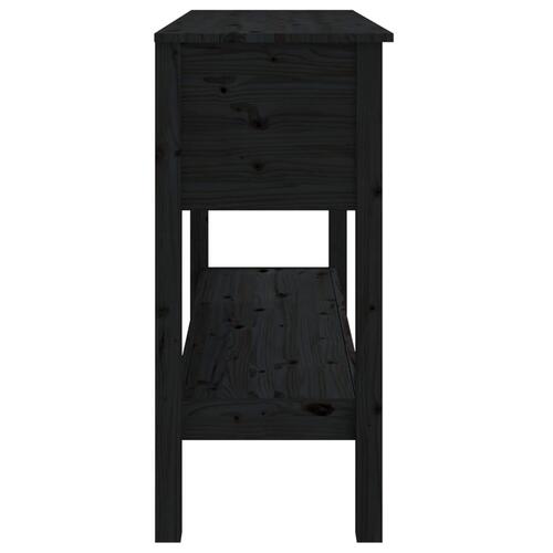 Konsolbord 100x35x75 cm massivt fyrretræ sort