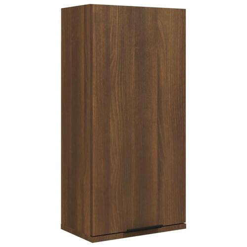 Væghængt badeværelsesskab 32x20x67 cm brun egetræsfarve
