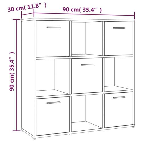 Bogreol 90x30x90 cm konstrueret træ røget egetræ