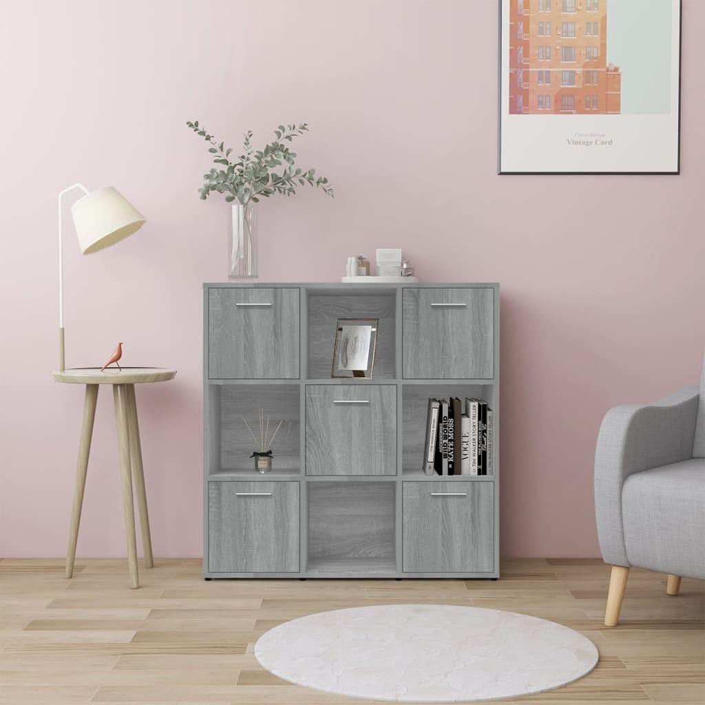 Bogreol 90x30x90 cm konstrueret træ grå sonoma-eg