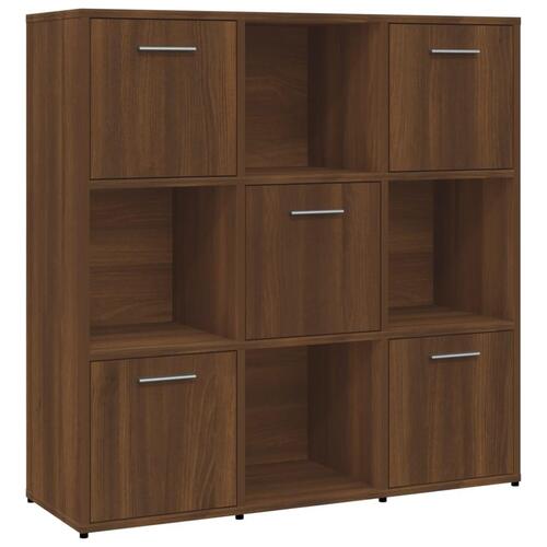 Bogreol 90x30x90 cm konstrueret træ brun egetræsfarve