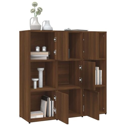 Bogreol 90x30x90 cm konstrueret træ brun egetræsfarve