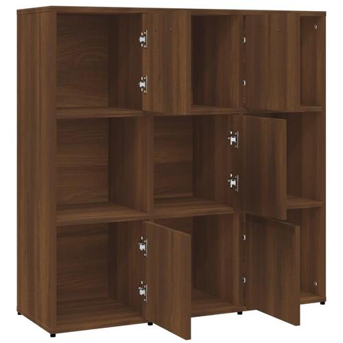 Bogreol 90x30x90 cm konstrueret træ brun egetræsfarve