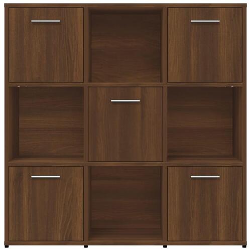 Bogreol 90x30x90 cm konstrueret træ brun egetræsfarve