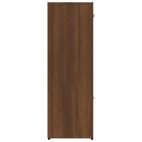 Bogreol 90x30x90 cm konstrueret træ brun egetræsfarve