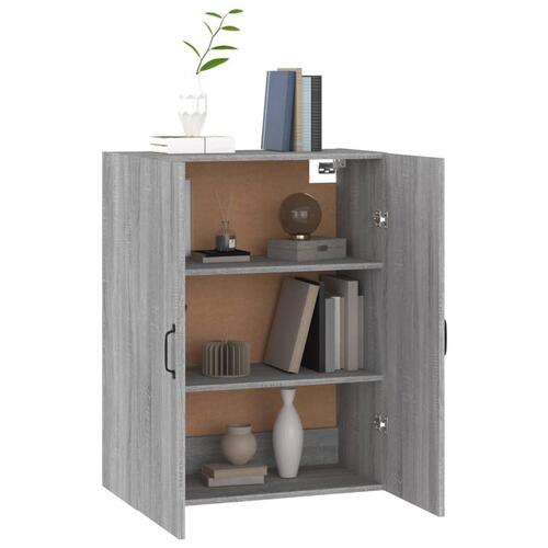 Vægskab 69,5x34x90 cm konstrueret træ grå sonoma-eg