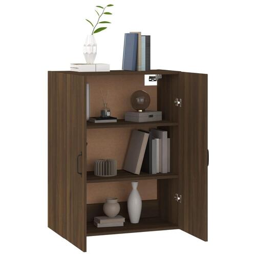 Vægskab 69,5x34x90 cm konstrueret træ brun egetræsfarve