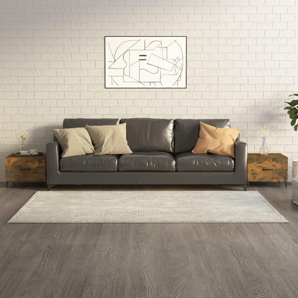Sofaborde med metalben 2 stk. 50x50x40 cm røget egetræsfarve
