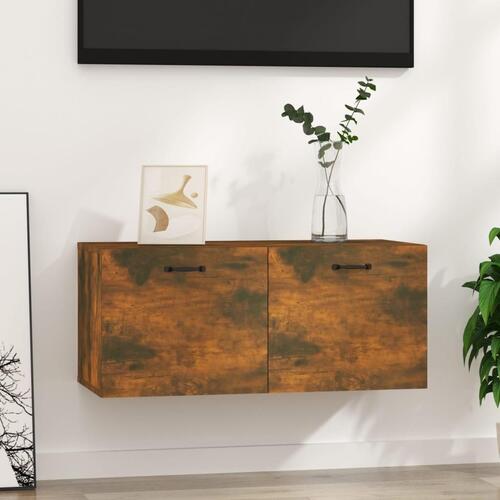 Vægskab 80x36,5x35 cm konstrueret træ røget egetræsfarve