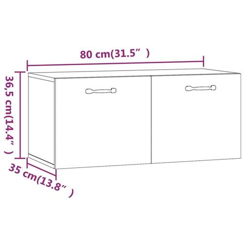 Vægskab 80x36,5x35 cm konstrueret træ røget egetræsfarve