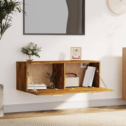 Vægskab 100x36,5x35 cm konstrueret træ røget sonoma-eg
