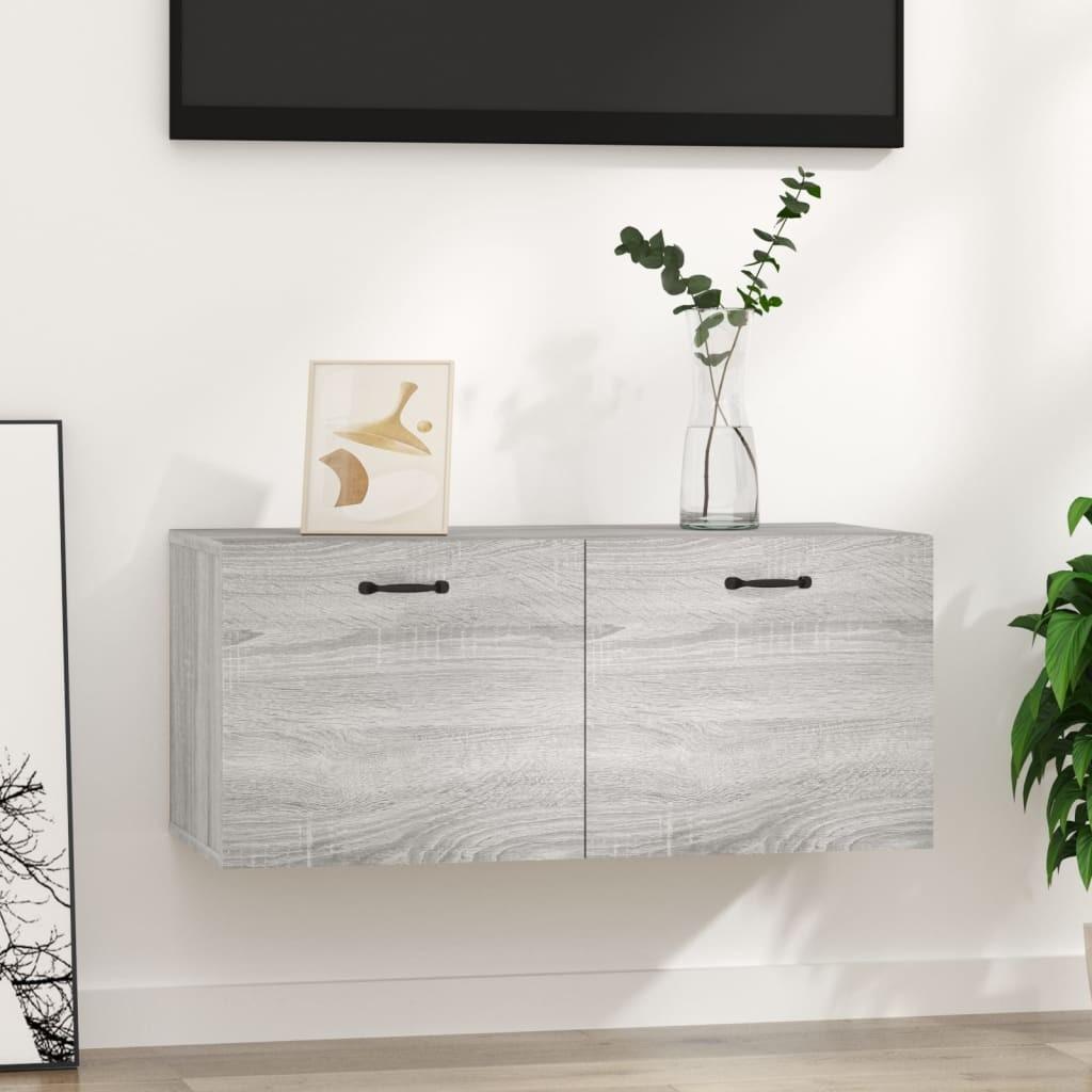 Vægskab 80x36,5x35 cm konstrueret træ grå sonoma-eg
