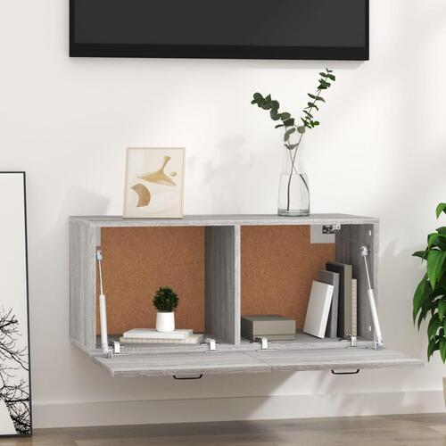 Vægskab 80x36,5x35 cm konstrueret træ grå sonoma-eg