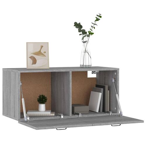 Vægskab 80x36,5x35 cm konstrueret træ grå sonoma-eg