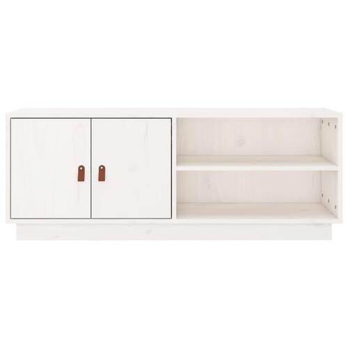 Tv-bord 105x34x40 cm massivt fyrretræ hvid