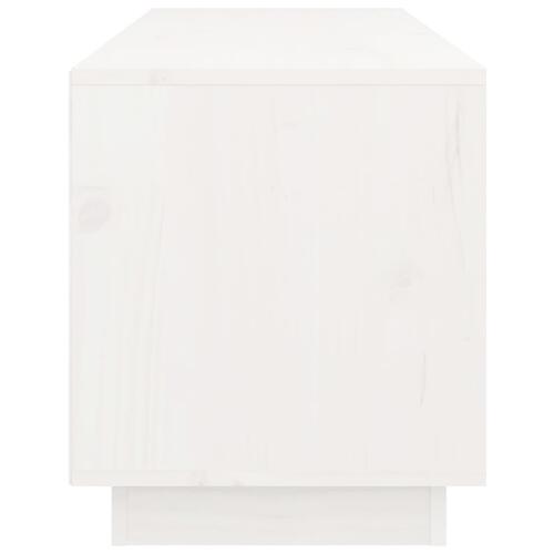 Tv-bord 105x34x40 cm massivt fyrretræ hvid