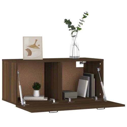 Vægskab 80x36,5x35 cm konstrueret træ brun egetræsfarve
