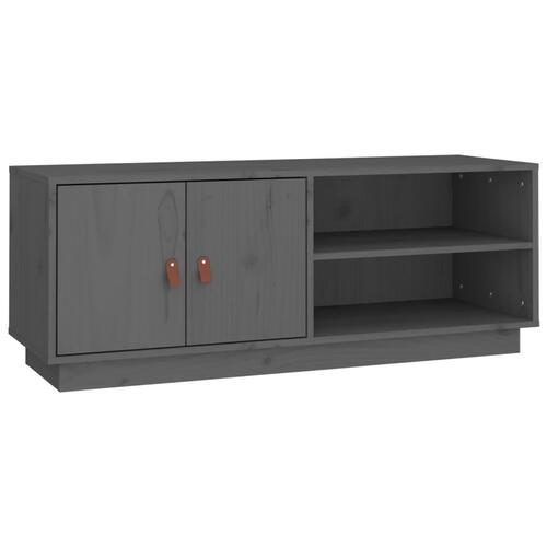 Tv-bord 105x34x40 cm massivt fyrretræ grå