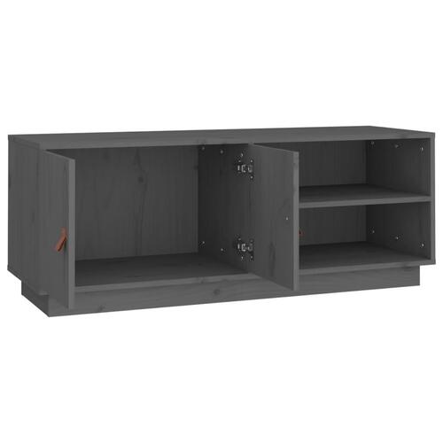 Tv-bord 105x34x40 cm massivt fyrretræ grå