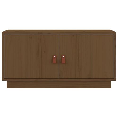 Tv-bord 80x34x40 cm massivt fyrretræ gyldenbrun