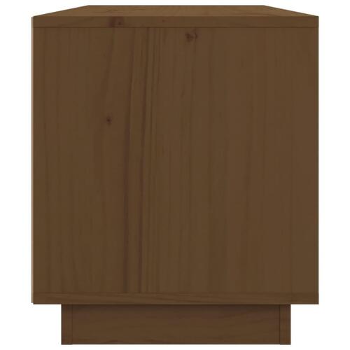Tv-bord 80x34x40 cm massivt fyrretræ gyldenbrun