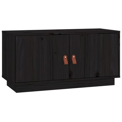 Tv-bord 80x34x40 cm massivt fyrretræ sort