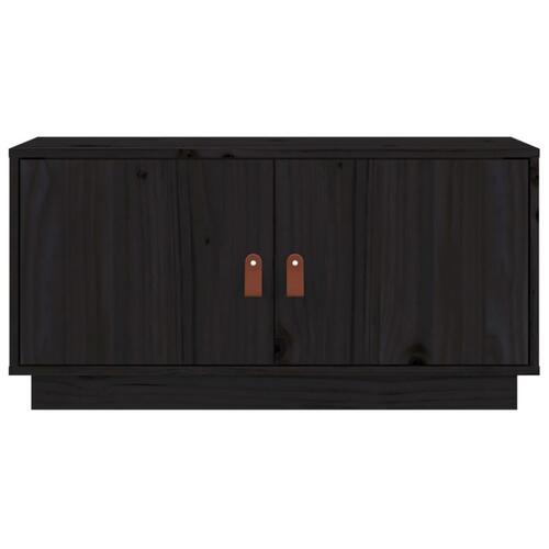 Tv-bord 80x34x40 cm massivt fyrretræ sort