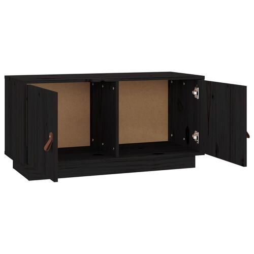 Tv-bord 80x34x40 cm massivt fyrretræ sort