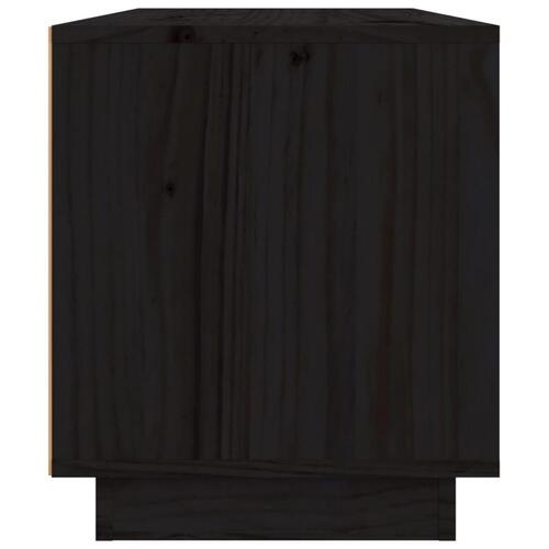 Tv-bord 80x34x40 cm massivt fyrretræ sort