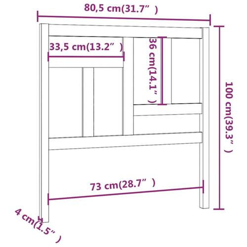 Sengegærde 80,5x4x100 cm massivt fyrretræ
