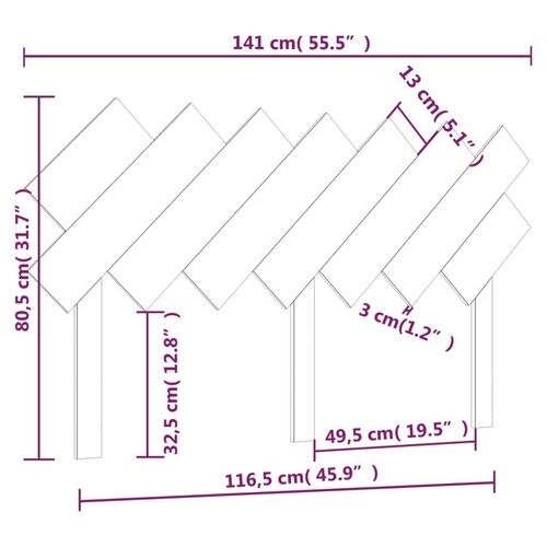 Sengegærde 141x3x80,5 cm massivt fyrretræ gyldenbrun