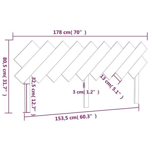 Sengegærde 178x3x80,5 cm massivt fyrretræ