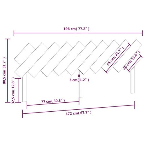 Sengegavl 196x3x80,5 cm massivt fyrretræ hvid