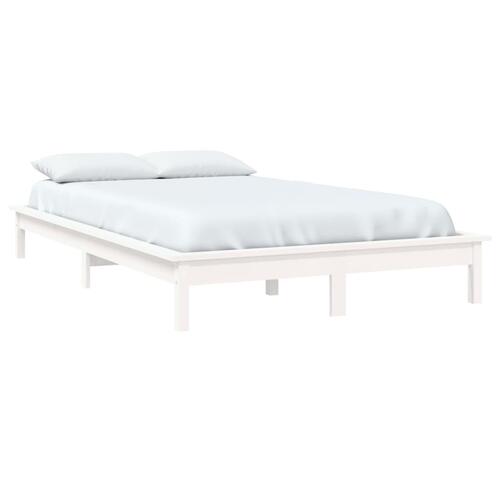 Sengeramme 180x200 cm massivt fyrretræ hvid