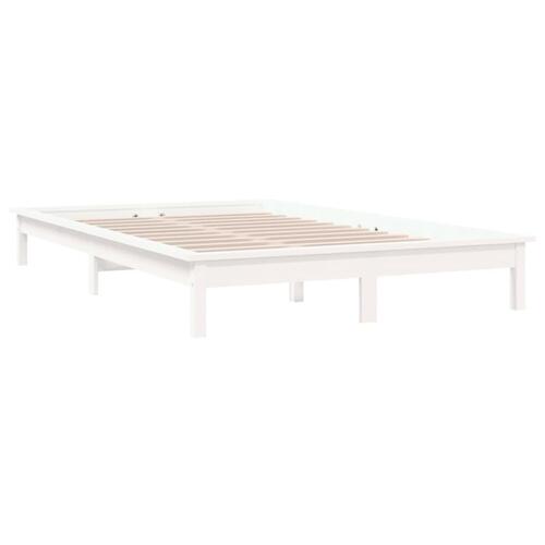 Sengeramme 180x200 cm massivt fyrretræ hvid