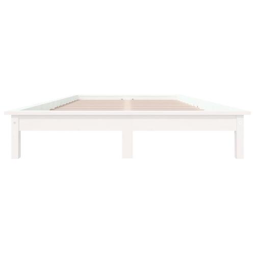 Sengeramme 180x200 cm massivt fyrretræ hvid