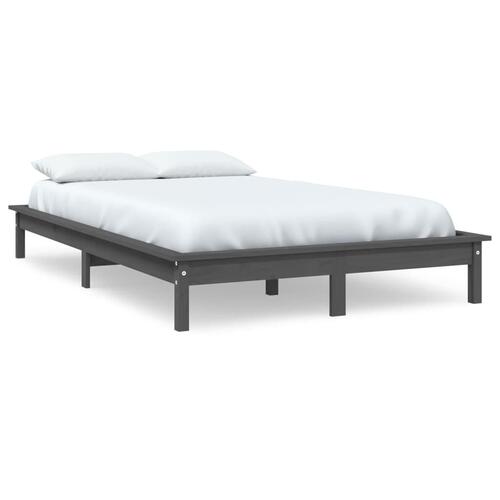 Sengeramme 180x200 cm Super King massivt fyrretræ grå