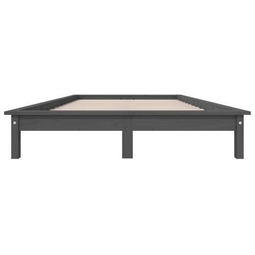 Sengeramme 180x200 cm Super King massivt fyrretræ grå
