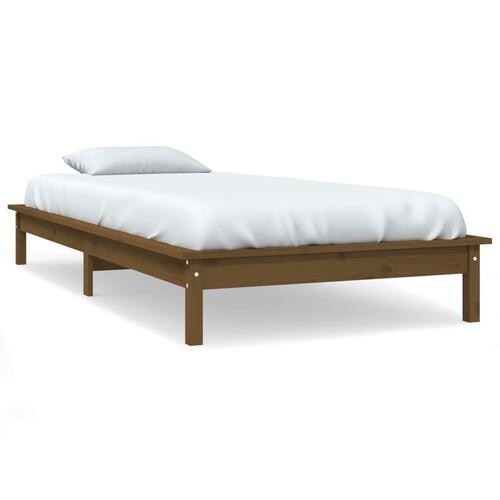 Sengeramme 75x190 cm Small Single massivt fyrretræ gyldenbrun