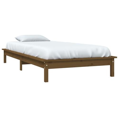 Sengeramme 75x190 cm Small Single massivt fyrretræ gyldenbrun