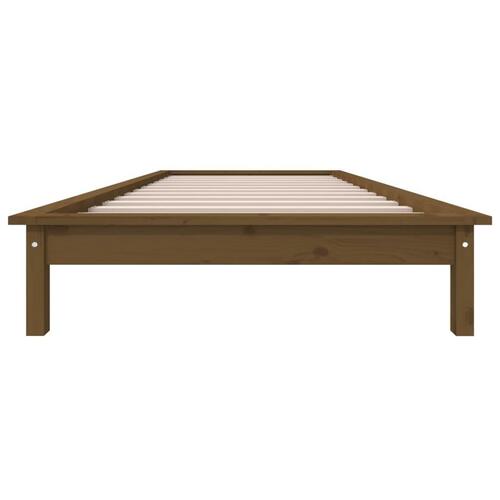 Sengeramme 75x190 cm Small Single massivt fyrretræ gyldenbrun