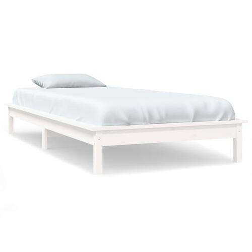 Sengeramme 90x190 cm massivt fyrretræ hvid