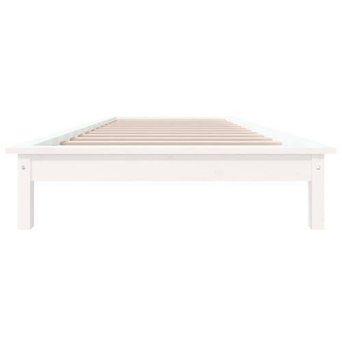 Sengeramme 90x190 cm massivt fyrretræ hvid