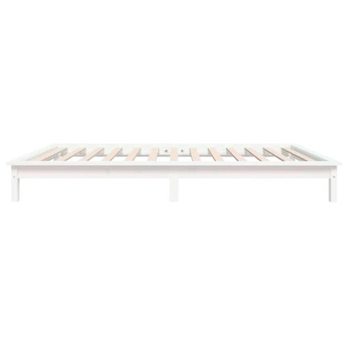 Sengeramme 90x190 cm massivt fyrretræ hvid